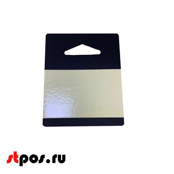 00_Еврослот-вешалка 80х80 мм на вспененном скотче, в рулоне, толщина 0,4мм, Черный