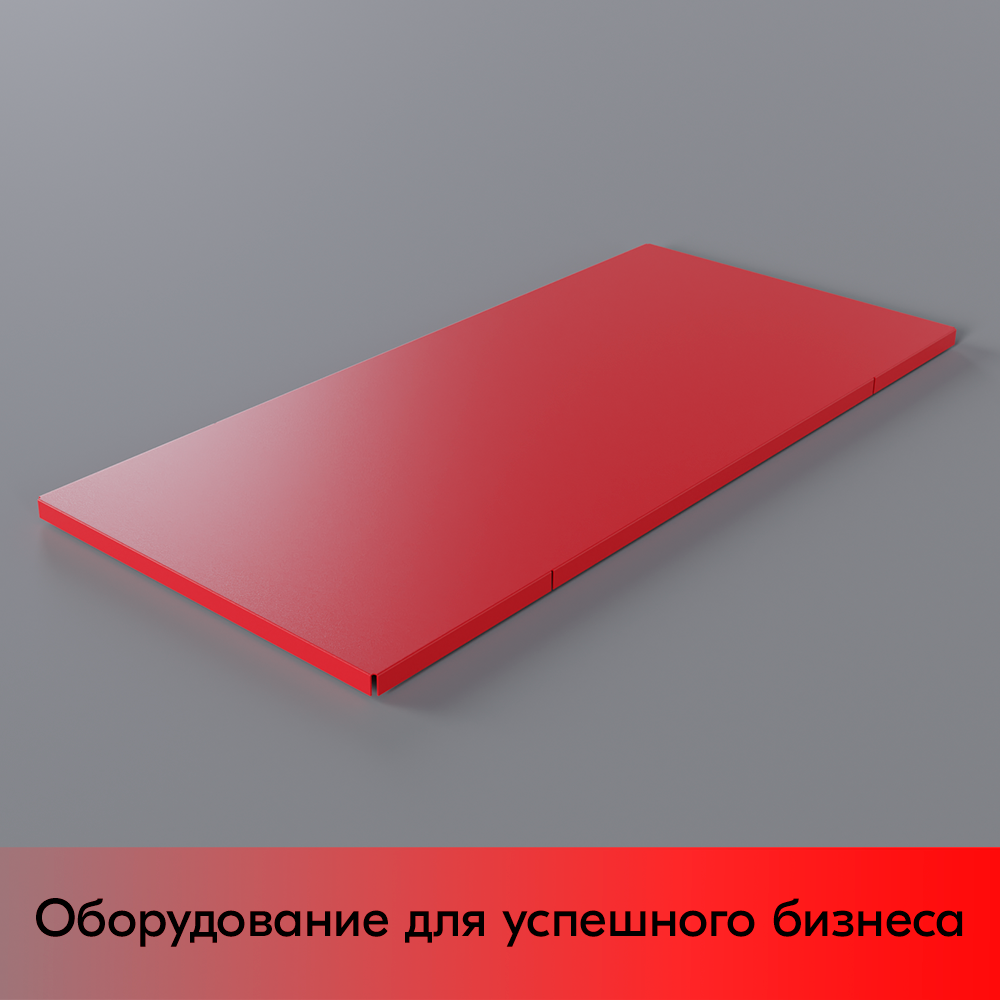 01_Полка в тумбу для кассового бокса МИНИМАРКЕТ, 185х400 мм Шагрень, RAL 3020, Красный