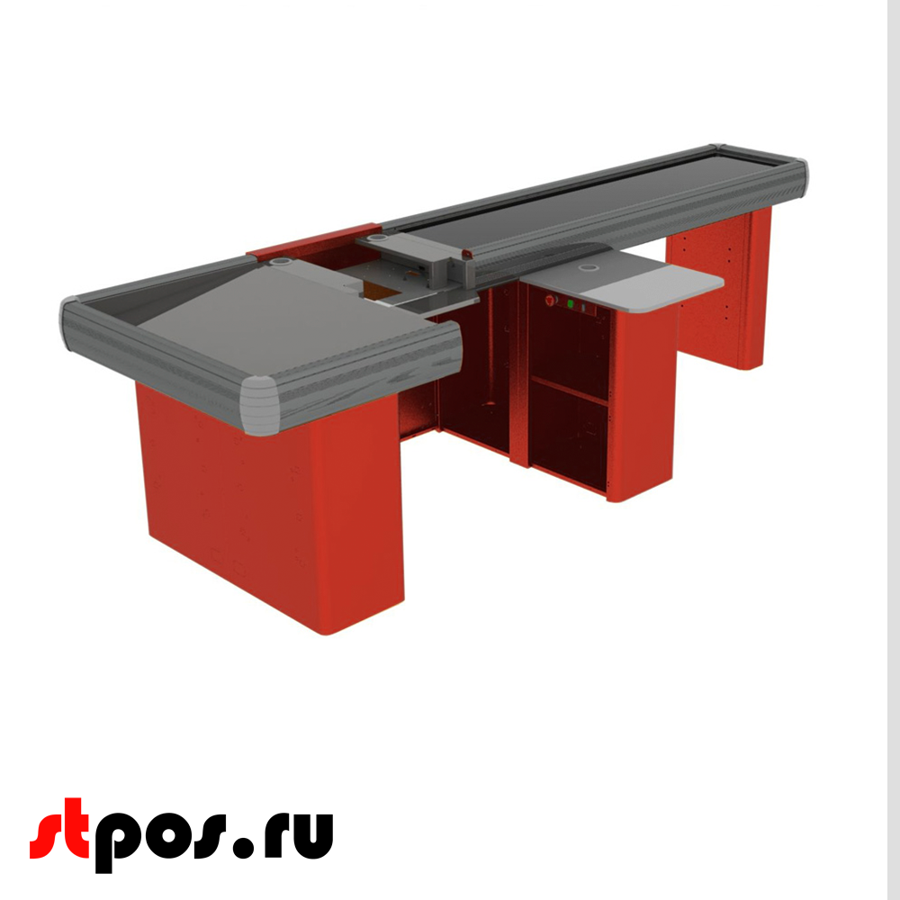 02_КБ МОЛЛ TR-XL 3300,транспортер,широк. накоп,вырез ДЯ FT,МК 3Т,сканер,Шагрень,RAL3020,Красный, правый
