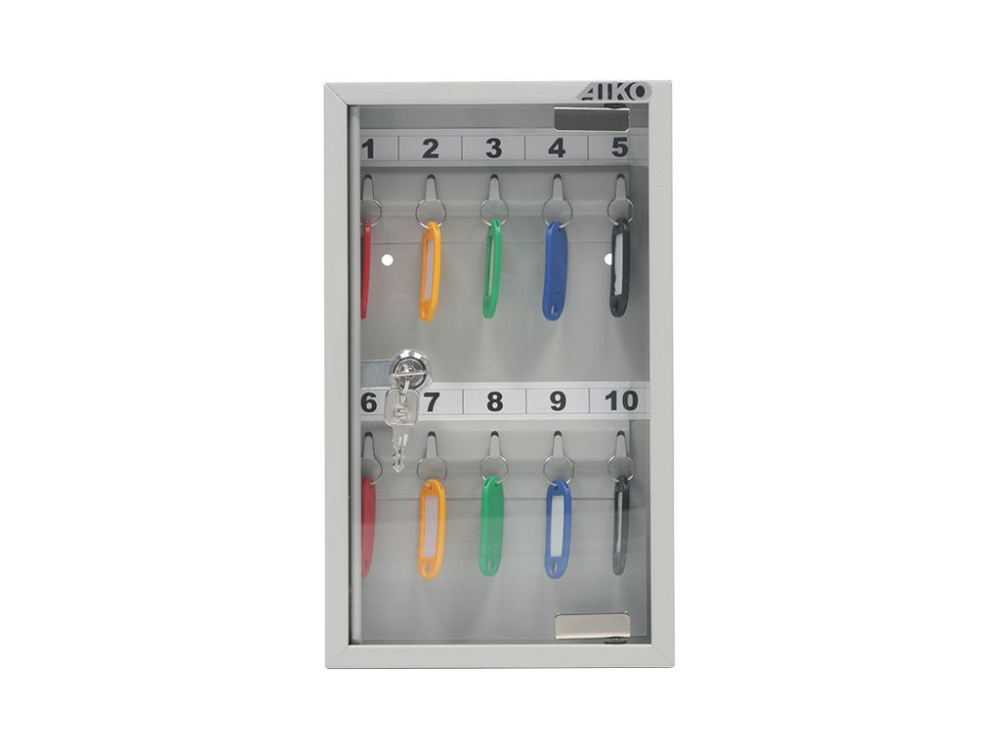 02_Ключница металлическая KEY-10 G, высота 302 мм, ширина 200 мм, глубина 40 мм, цвет серый