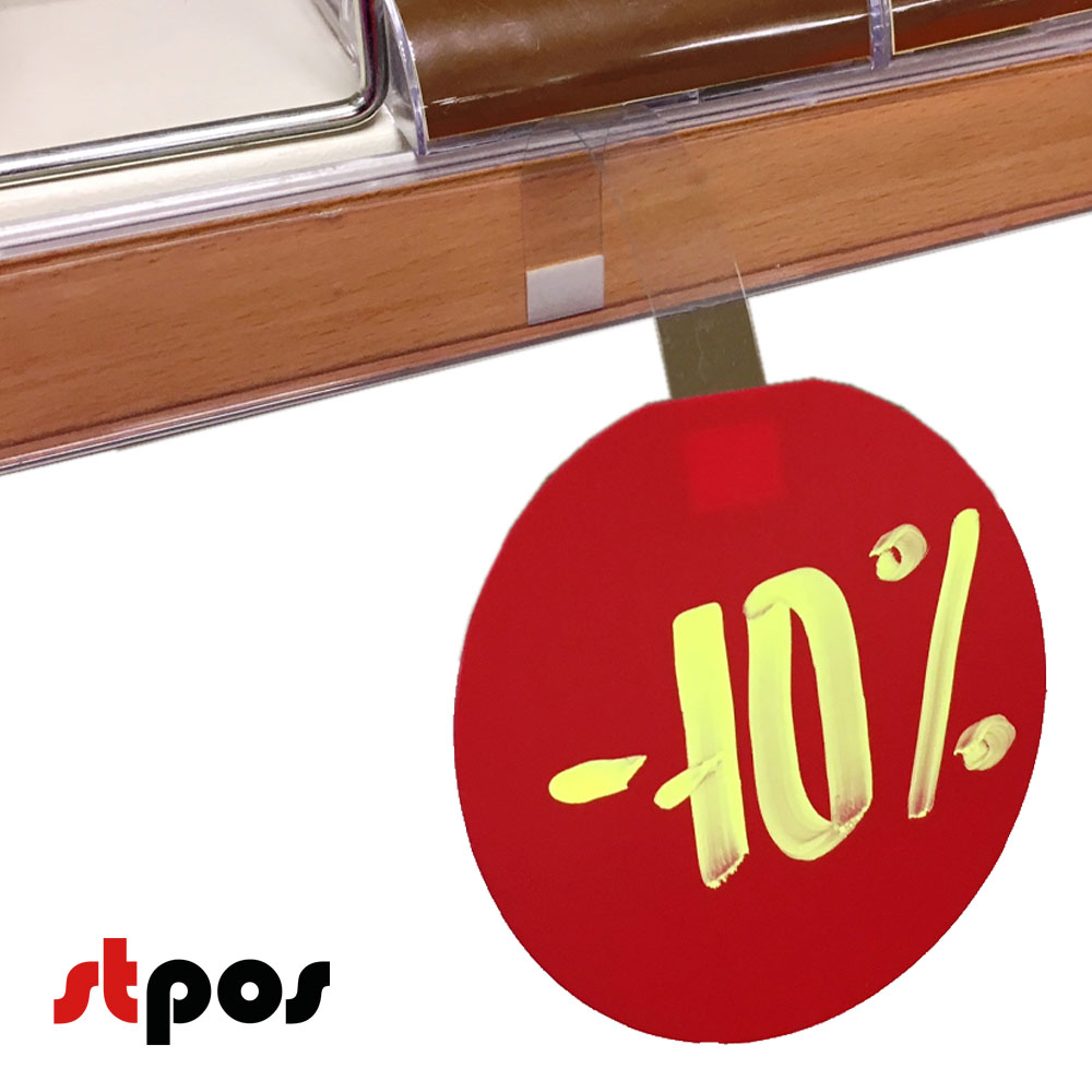 00_Меловой красный ВОБЛЕР круглый d100, рекламный на пластиковой ножке 160х15