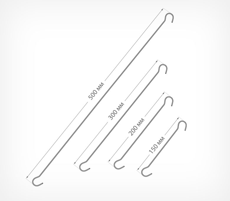 04_Металлический крючок толщиной 2мм DS-HOOK 500мм