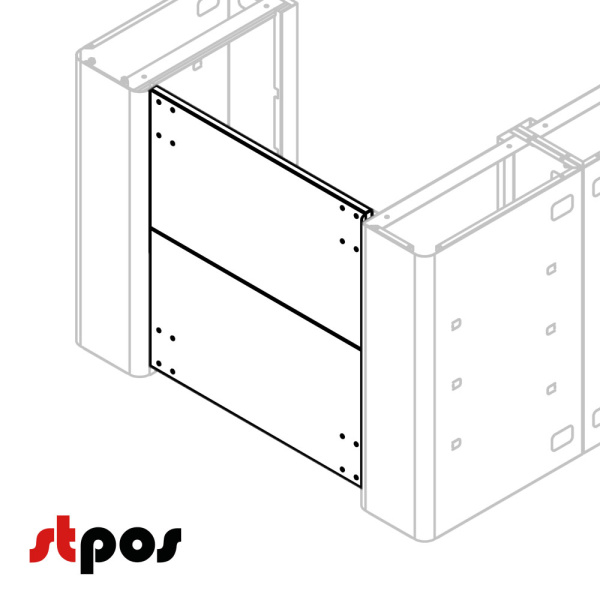 1_Защитный экран для кассового бокса МИНИМАРКЕТ (2 панели), RAL 3020, Красный
